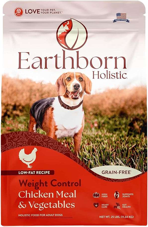 Earthborn Holistic Weight Control 25 lb. Chicken Meal & Vegetables Grain-Free Dry Dog Food - Image 1