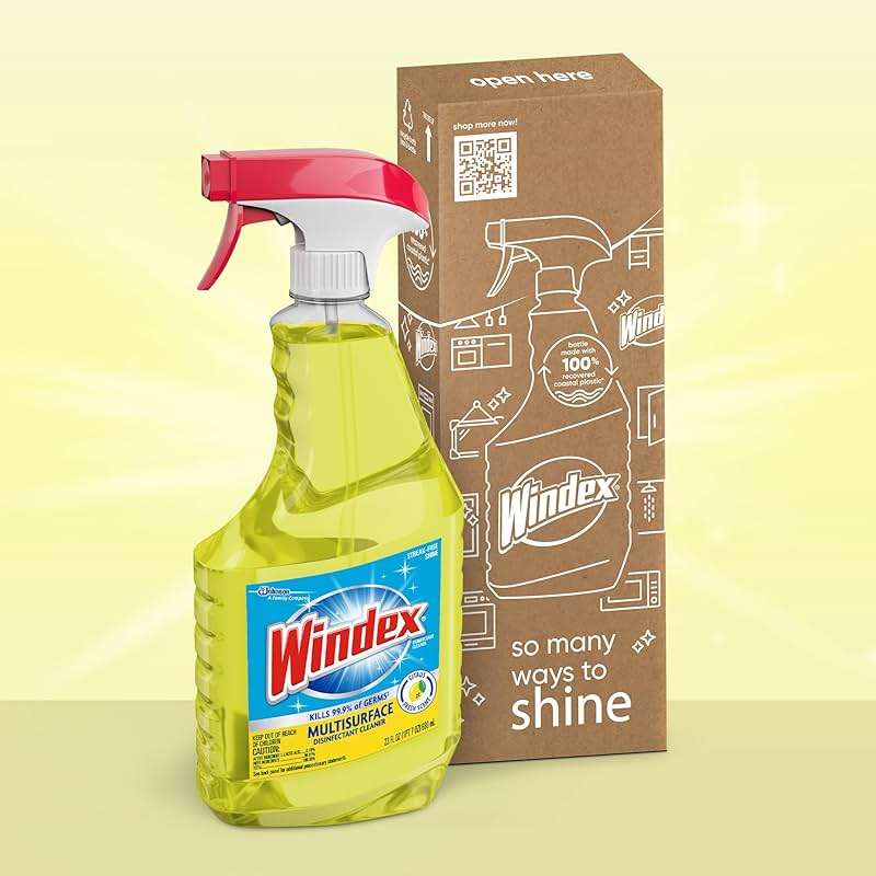 Windex Multipurpose Cleaner Disinfectant Spray Bottle, Packaging Designed to Prevent Leakage and Breaking, Surface Cleaning Spray, Citrus Fresh Scent, 23 Fl Oz - Image 3
