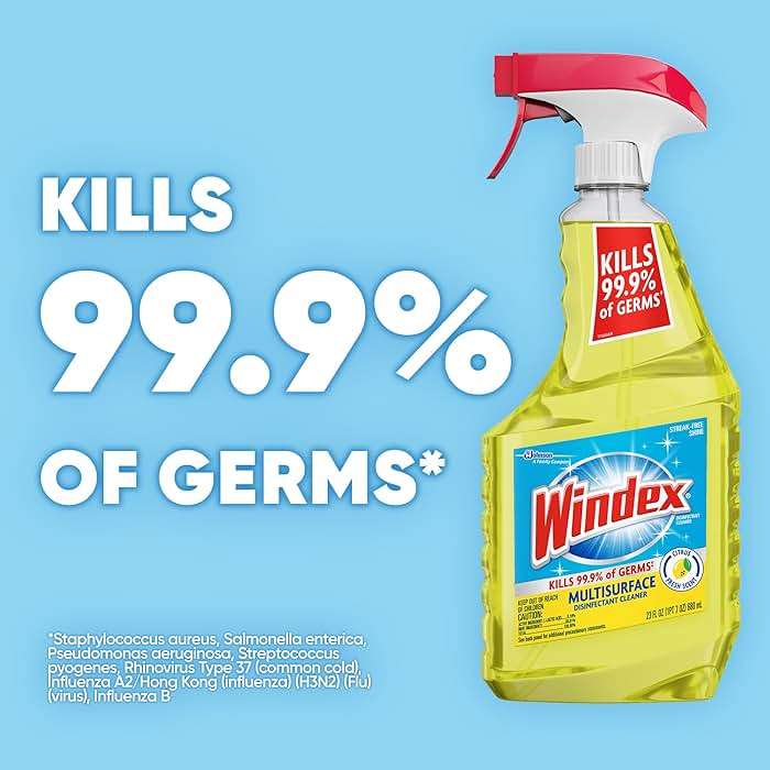 Windex Multipurpose Cleaner Disinfectant Spray Bottle, Packaging Designed to Prevent Leakage and Breaking, Surface Cleaning Spray, Citrus Fresh Scent, 23 Fl Oz - Image 4