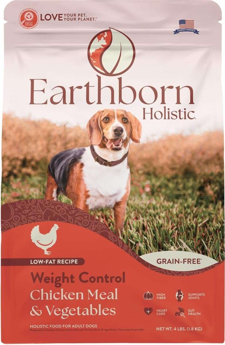 Earthborn Holistic Weight Control Chicken Meal & Vegetables Grain Free Dog Food (4 Pounds) - Image 1