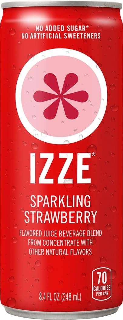 IZZE Sparkling Water Juice Beverage Blend, Dawn Variety Pack, Mango, Clementine, Strawberry, Pomegranate, No Sugar Added, 8.4 FL OZ, 24 Cans - Image 3