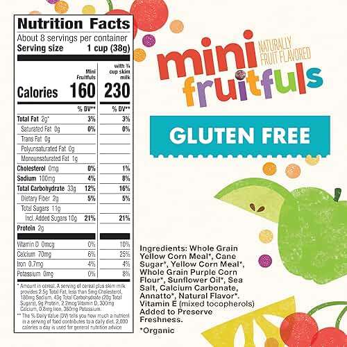 Cascadian Farm Organic Mini Fruitfuls, Gluten Free Cereal, Made with Whole Grain, Non-GMO, 11.1 oz - Image 2