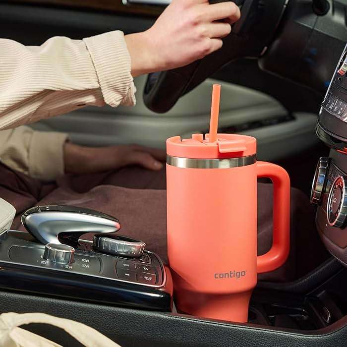 Contigo Streeterville 40oz Tumbler Stainless Steel Vacuum Insulated Leak-Proof Cold for 29 Hours Coral - Image 2