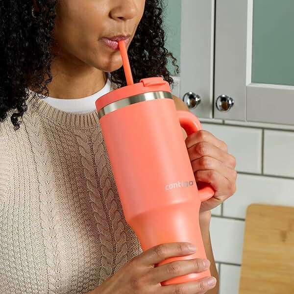 Contigo Streeterville 40oz Tumbler Stainless Steel Vacuum Insulated Leak-Proof Cold for 29 Hours Coral - Image 6