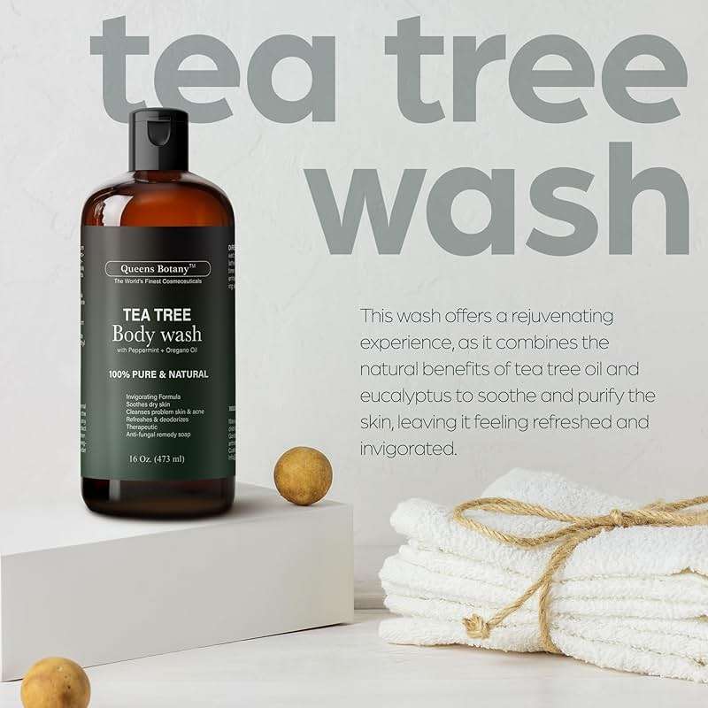 Artnaturals Tea Tree Body Wash 16 fl oz (2 Pack)- Extra Strength Shower Gel with Peppermint & Eucalyptus-For Acne, Athlete's Foot, Jock Itch, Ringworm & Body Odor-Men & Women, Sulfate & Paraben Free - Image 2