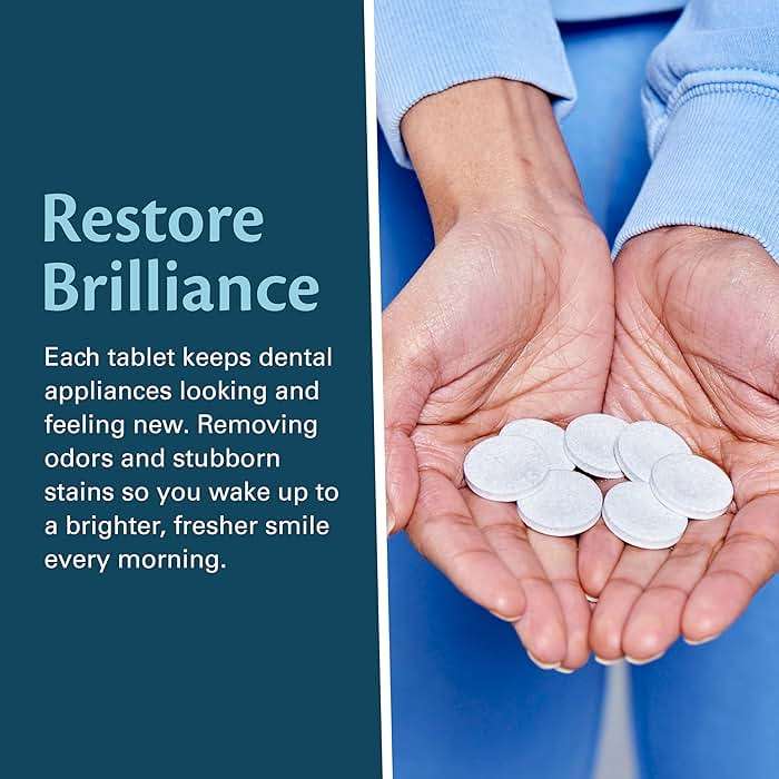 Overnight + Whitening Retainer Cleaner, Remove Stains, Discoloration, and Plaque | 4 Month Supply | Denture Cleanser with Whitening Boost,120 Tablets by M3 - Image 6