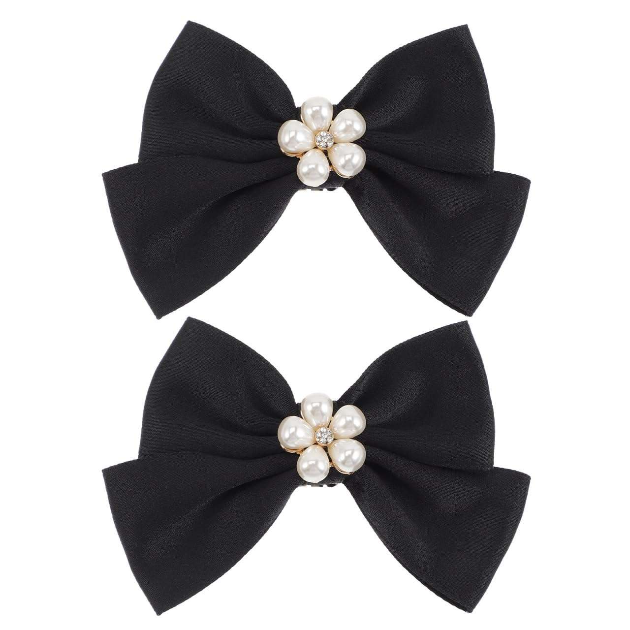 Holibanna Bow Shoe Clips 1 Pair Removable Buckle Elegant Pearl Charms Decoration DIY for Women Girls Bridal Wedding - Image 1