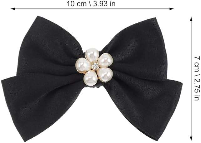 Holibanna Bow Shoe Clips 1 Pair Removable Buckle Elegant Pearl Charms Decoration DIY for Women Girls Bridal Wedding - Image 2
