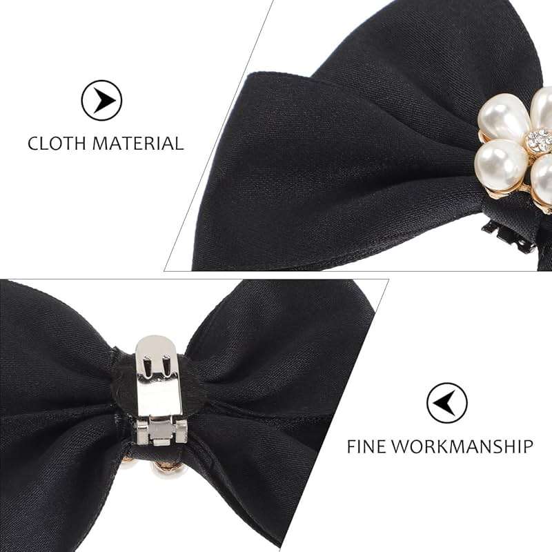 Holibanna Bow Shoe Clips 1 Pair Removable Buckle Elegant Pearl Charms Decoration DIY for Women Girls Bridal Wedding - Image 9