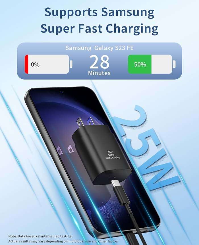 Type C Charger Fast Charging,2Pack 25W Super Fast USB C Charger Block with 6Ft USB C Cable Compatible with Samsung Galaxy S24 Ultra/S23/S22/S21/S20/Note 20/10,Pixel 6 5 4 Pro XL/iPhone 15 Series - Image 2