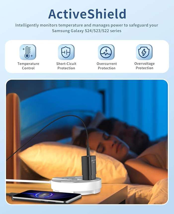 Type C Charger Fast Charging,2Pack 25W Super Fast USB C Charger Block with 6Ft USB C Cable Compatible with Samsung Galaxy S24 Ultra/S23/S22/S21/S20/Note 20/10,Pixel 6 5 4 Pro XL/iPhone 15 Series - Image 6