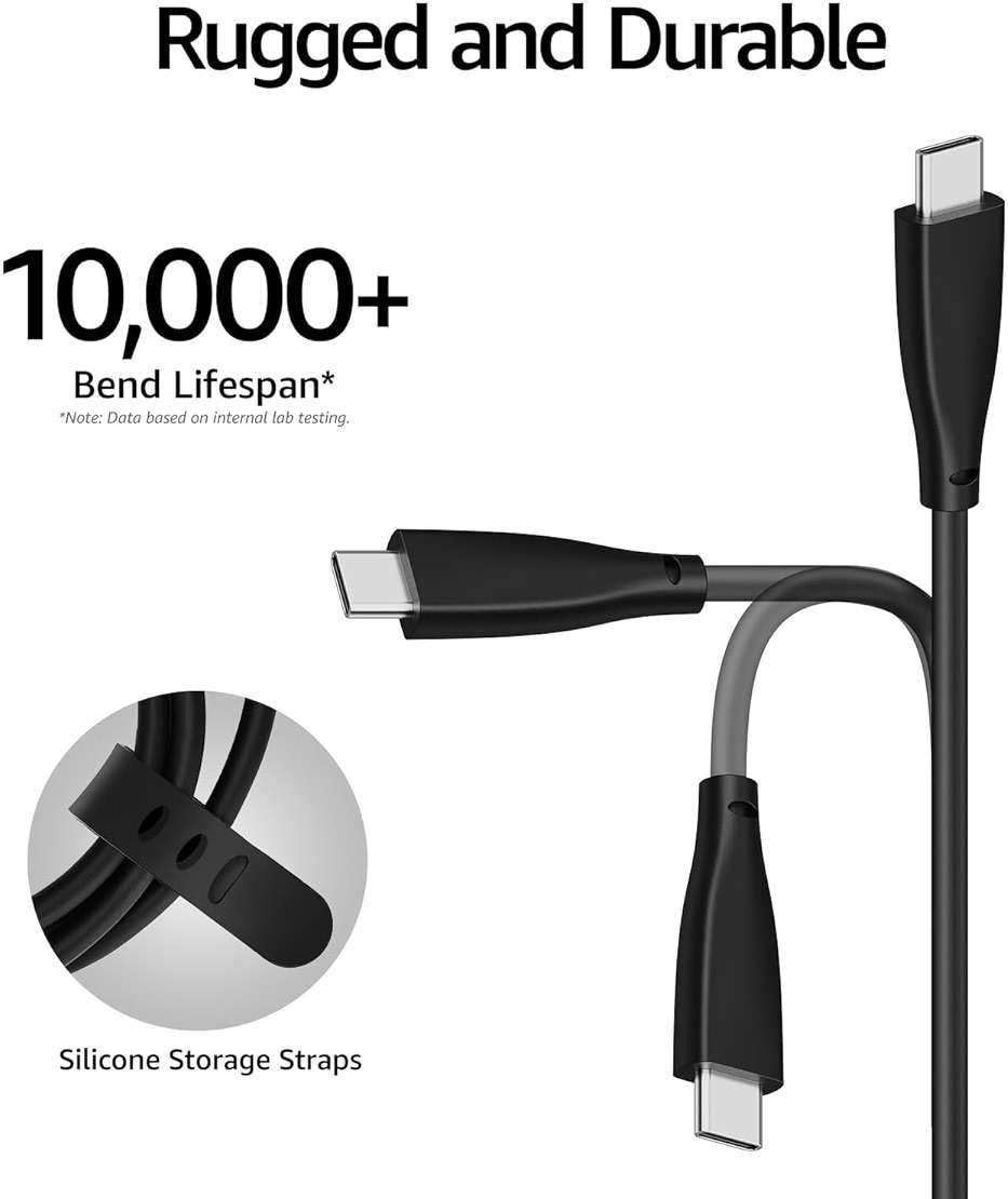 TOZO USB-C to USB-A Charging Cable Supports 480Mbps Speed and Type C Fast Charging Data Cable Compatible with iPhone 17 16 15/Samsung Galaxy/Tablets/Laptops/Headphones Thickened Weave, Durable 1M - Image 2