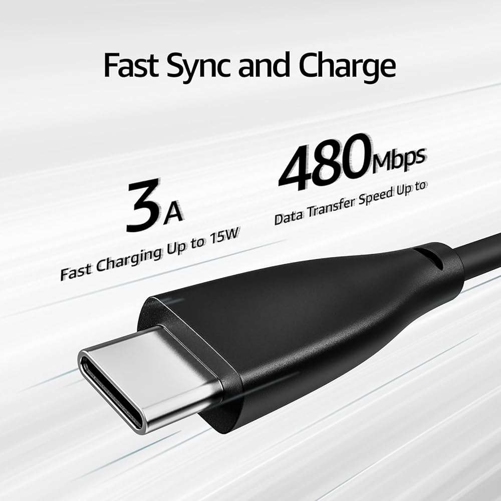 TOZO USB-C to USB-A Charging Cable Supports 480Mbps Speed and Type C Fast Charging Data Cable Compatible with iPhone 17 16 15/Samsung Galaxy/Tablets/Laptops/Headphones Thickened Weave, Durable 1M - Image 3