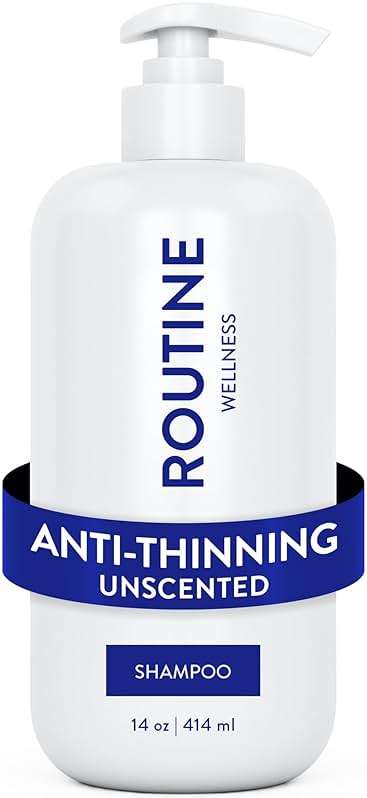 Routine Wellness Anti-Thinning Volumizing Shampoo for Thinning Hair & Hair Loss - Grow Your Confidence with Biotin & DHT Blockers - 14 oz Unscented - Image 1