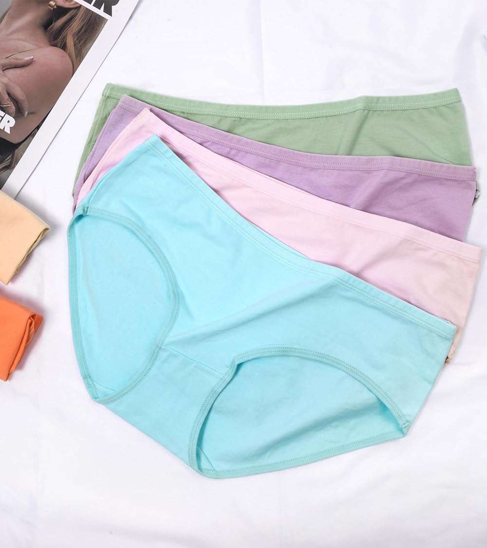OLIKEME Womens Underwear Cotton Hipster Panties Low Rise No Show Briefs Soft Stretch Breathable Ladies Panties 6 Pack - Image 2