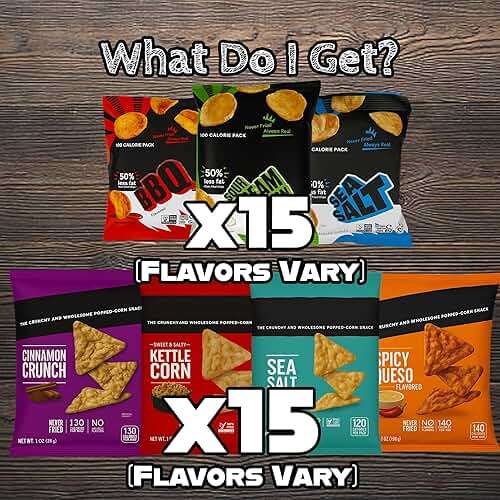 Popped Snack Variety Pack – 30 Count Snack Box with Air-Popped and Crunchy Chip Alternatives – Individually Wrapped Bags Assembled by Bussin Boxes - Image 2