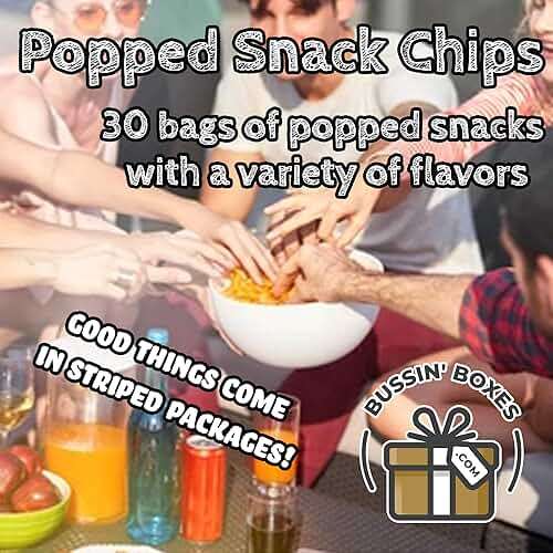 Popped Snack Variety Pack – 30 Count Snack Box with Air-Popped and Crunchy Chip Alternatives – Individually Wrapped Bags Assembled by Bussin Boxes - Image 3