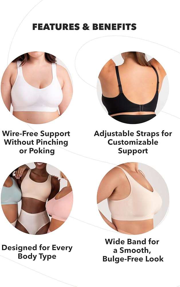 SHAPERMINT Bralettes for Women with Support - Adjustable Wireless Support Bra, Full Coverage No Underwire Seamless Bra - Image 5