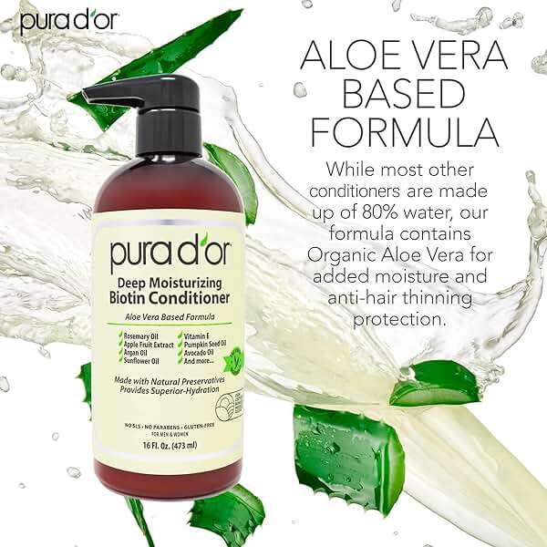PURA D'OR Deep Moisturizing Biotin Conditioner Thickens, Softens, & Moisturizes Dry, Frizzy, Damaged Hair w/Argan Oil, Pumpkin, Rosemary, Honeysuckle, Vitamin E, Men & Women, 16oz - Image 3