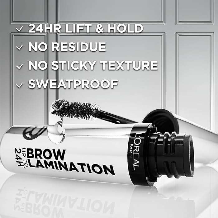 L'Oreal Paris Infallible Up To 24H Wear Brow Lamination, Water-Resistant Longwear Eyebrow Gel Make Up, Clear/Transparent, 0.16 Fl Oz - Image 2