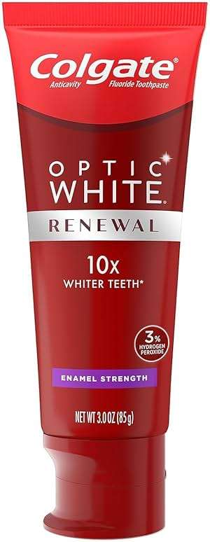 Colgate Optic White Renewal Teeth Whitening Toothpaste, Enamel Strength, 2 Pack, 3 Oz Tube - Image 4
