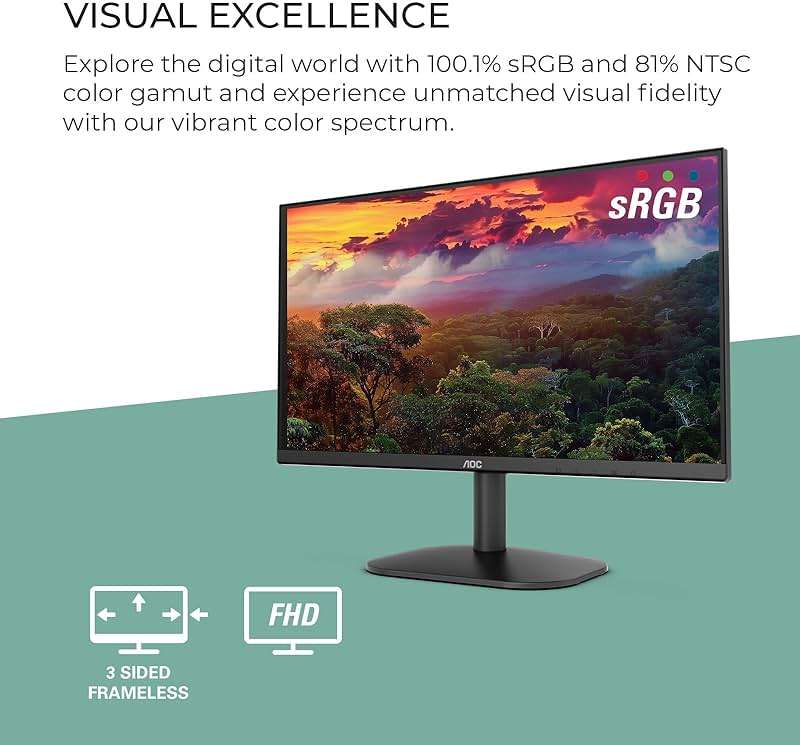 AOC 22B2HM2 22" Full HD (1920 x 1080) 100Hz LED Monitor, Adaptive Sync, VGA x 1, HDMI x 1, Flicker-Free, Low Blue Light, HDR Ready, VESA, Tilt Adjust, Earphone Out, Eco-Friendly - Image 5