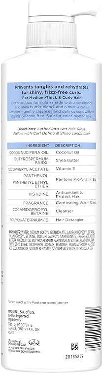 Pantene Pro-V Miracles Curl Define & Shine Coconut + Shea Sulfate-Free Shampoo 13.5 FL OZ - Image 12