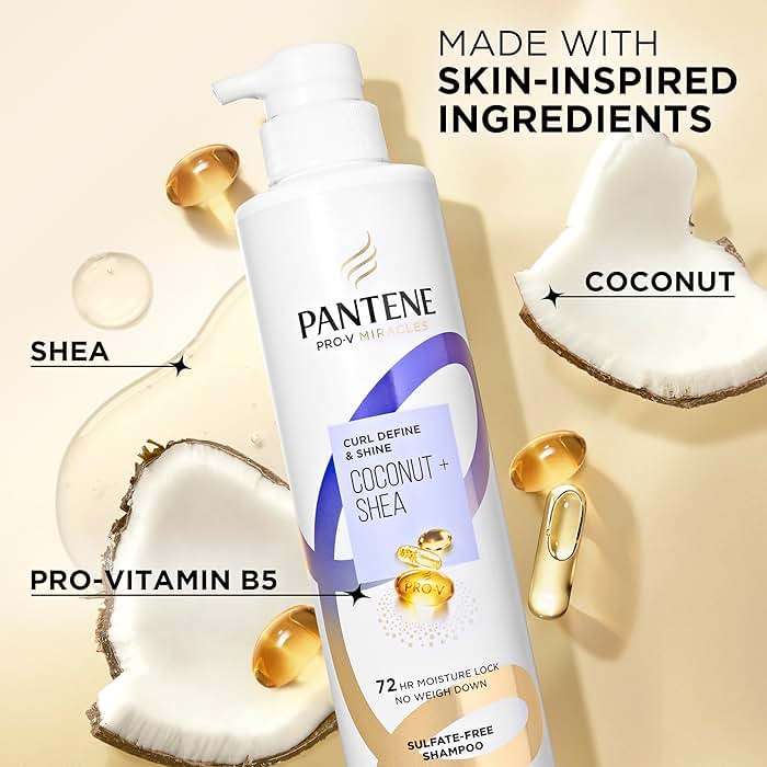 Pantene Pro-V Miracles Curl Define & Shine Coconut + Shea Sulfate-Free Shampoo 13.5 FL OZ - Image 6