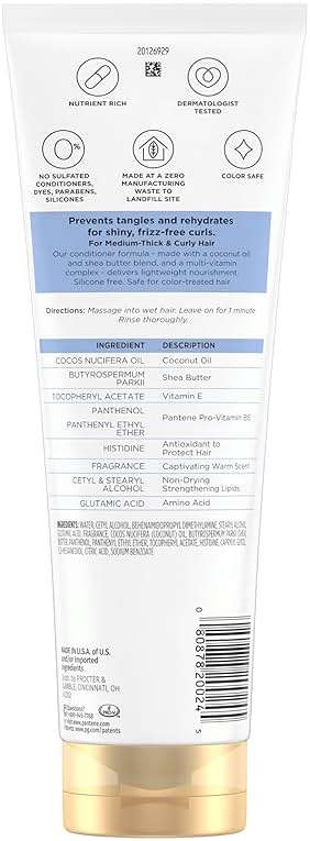 Pantene Pro-V Miracles Curl Define & Shine Coconut + Shea 1 Minute Miracle Conditioner 10.9 FL OZ - Image 13