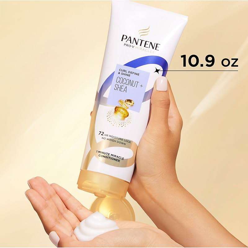 Pantene Pro-V Miracles Curl Define & Shine Coconut + Shea 1 Minute Miracle Conditioner 10.9 FL OZ - Image 11