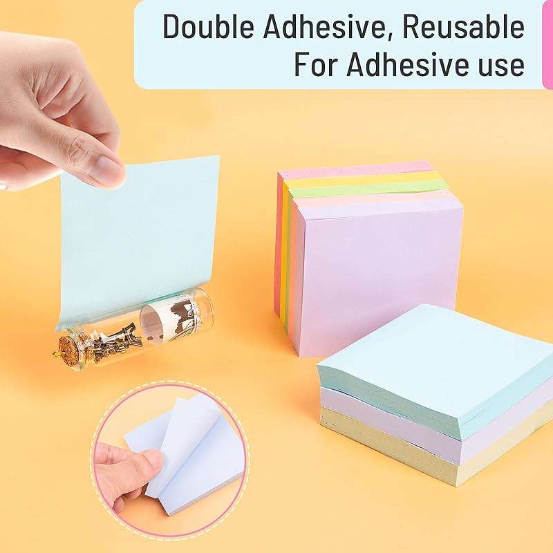 Sticky Notes 3x3 Inches, 8 Pads, 800 Sheets, 8 Color Sticky Note Pads, Premium Sticky Pads, Sticky Notes Bulk, Self-Stick Note Pads, 100 Sheets/pad - Image 4