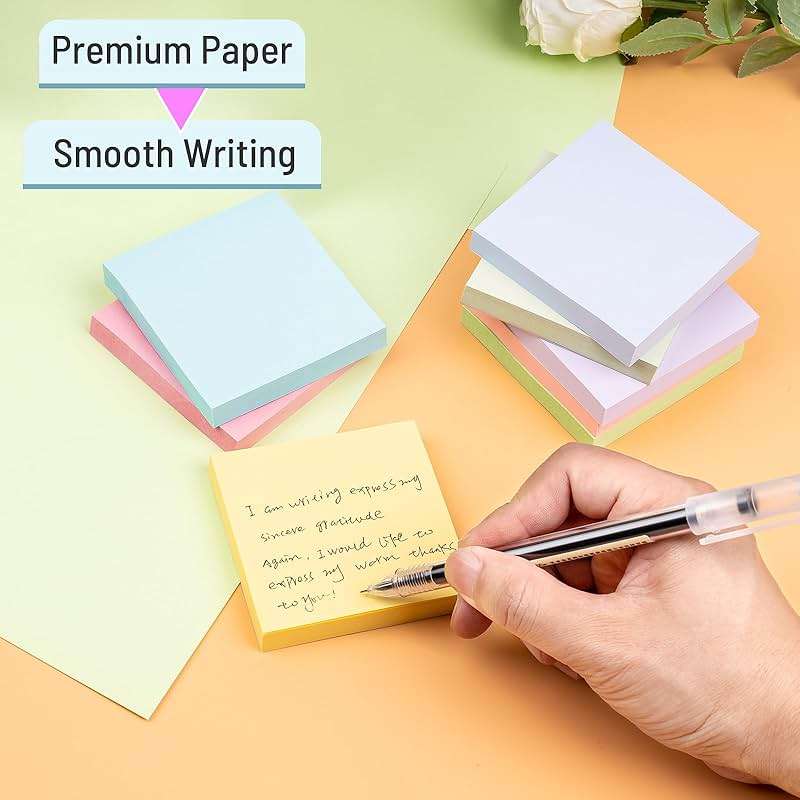 Sticky Notes 3x3 Inches, 8 Pads, 800 Sheets, 8 Color Sticky Note Pads, Premium Sticky Pads, Sticky Notes Bulk, Self-Stick Note Pads, 100 Sheets/pad - Image 5