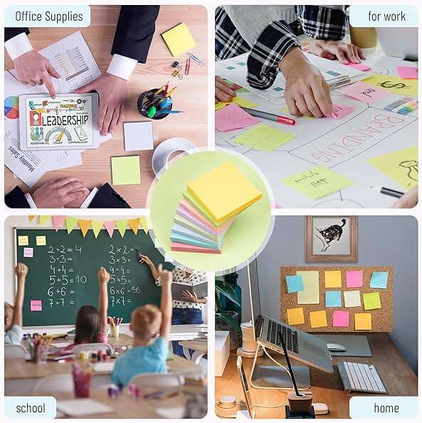 Sticky Notes 3x3 Inches, 8 Pads, 800 Sheets, 8 Color Sticky Note Pads, Premium Sticky Pads, Sticky Notes Bulk, Self-Stick Note Pads, 100 Sheets/pad - Image 7