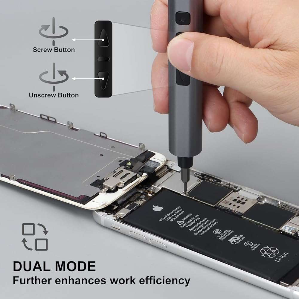 SHARDEN Mini Electric Screwdriver, 29 in 1 Small Electric Screw Driver Kit with 24 Magnetic Bits, Precision Cordless Repair Tool for Phone, Camera, Laptop, Watch - Image 6