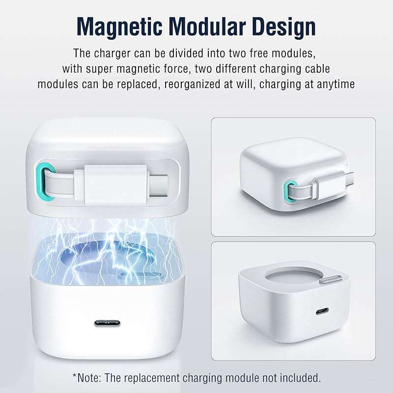 Retractable Wall Charger, 35W PD Fast Charger Block with Type C Retractable Cable (31.5 inch) and Type C Ports, Portable Charger Adapter for iPhone 17/16/15 Pro Max/Galaxy/Pixel & More - Image 7