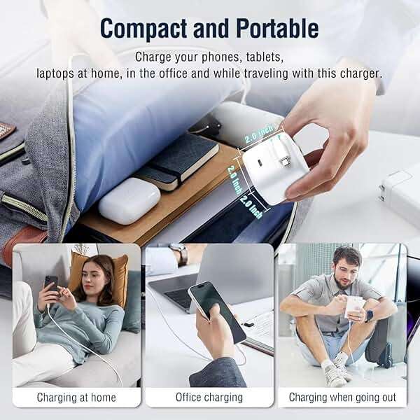 Retractable Wall Charger, 35W PD Fast Charger Block with Type C Retractable Cable (31.5 inch) and Type C Ports, Portable Charger Adapter for iPhone 17/16/15 Pro Max/Galaxy/Pixel & More - Image 8