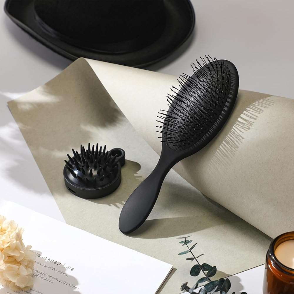 Sawysine 12 Pcs Hair Care Gift Basket for Women Black Hair Spa Kit Include Microfiber Drying Towel Silk Bonnet Headband Brush for Birthday Wedding Gifts - Image 4