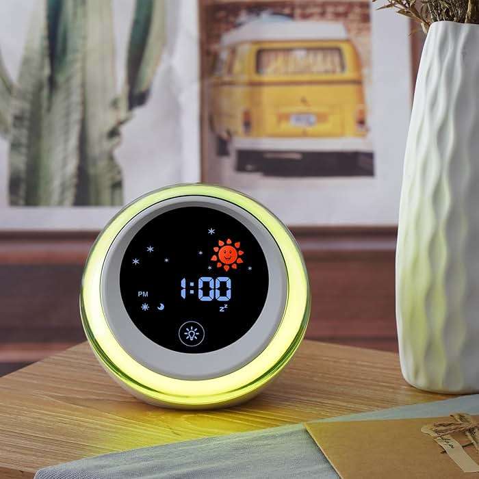 TIMEFUN Kids Alarm Clock, Ok to Wake Clock with Sun & Star, Sound Machine, Night Lights, Nap Timer, Sleep Training Clock for Toddlers, Child - Image 2