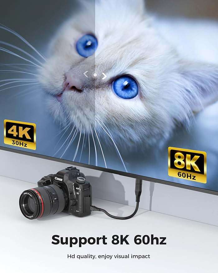Cratree 8K Micro HDMI to HDMI Adapter 2Pack, Micro HDMI to HDMI Female Cable,8K@60hz,4K@120hz,Support HDR eARC Dolby Compatible with GoPro Hero 7,Raspberry Pi 4,Sony,Nikon (0.6ft) - Image 5