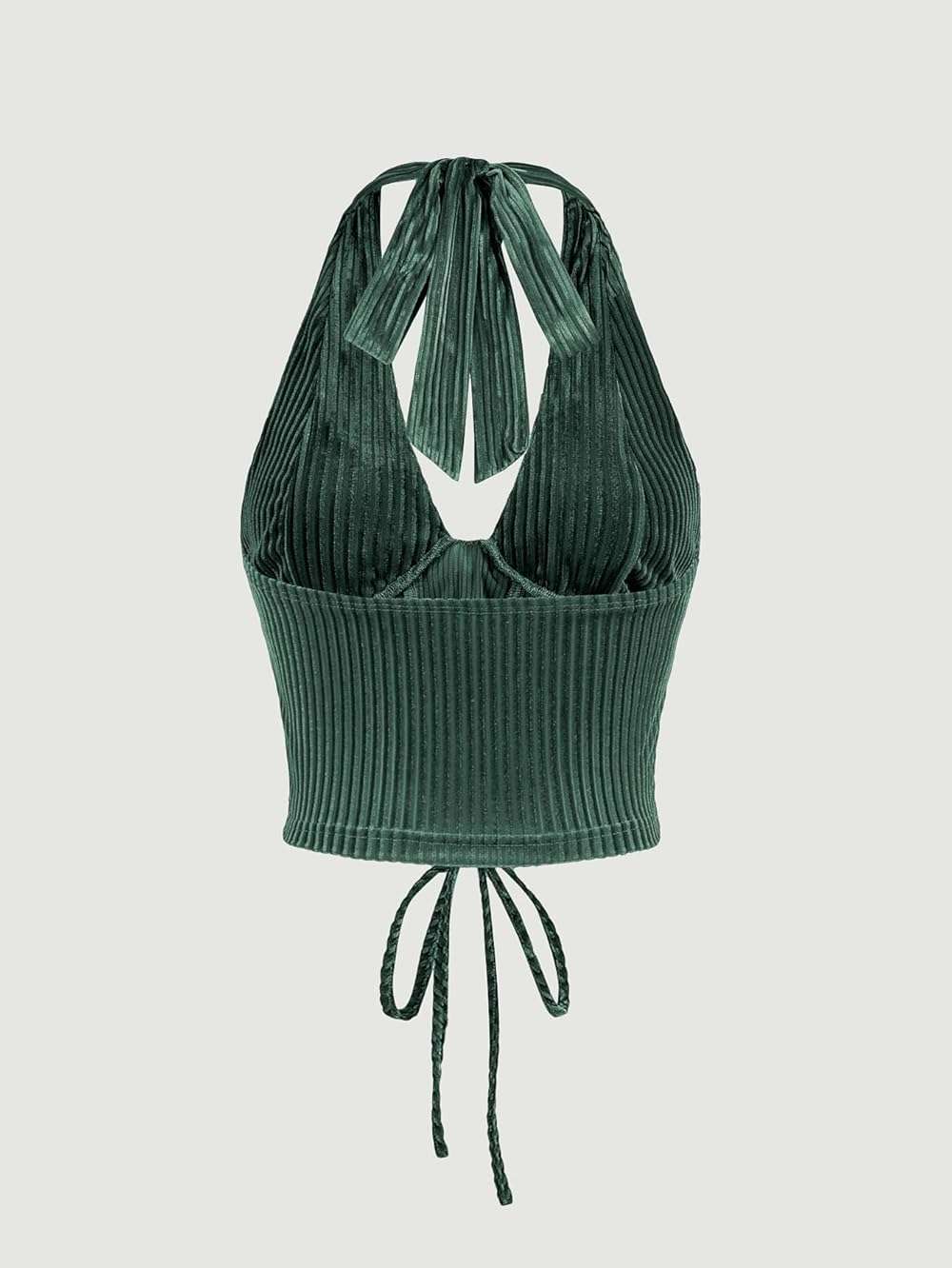 Verdusa Women's Going Out Halter Corset Top Sleeveless Lace Up Open Back Crop Tops - Image 2