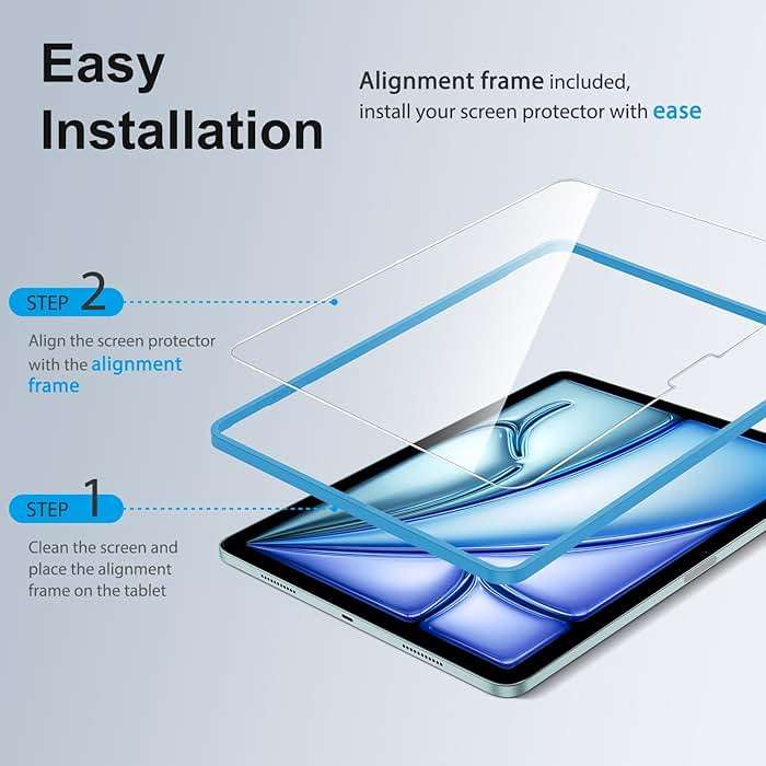 SPARIN 2 Pack Screen Protector for iPad Air 11 inch M4/M3/M2 (2026/2025/2024), (iPad Air 8th/7th/6th Generation), Tempered Glass, Apple Pencil Pro & Case Compatible, Anti-Scratches, High Definition - Image 3