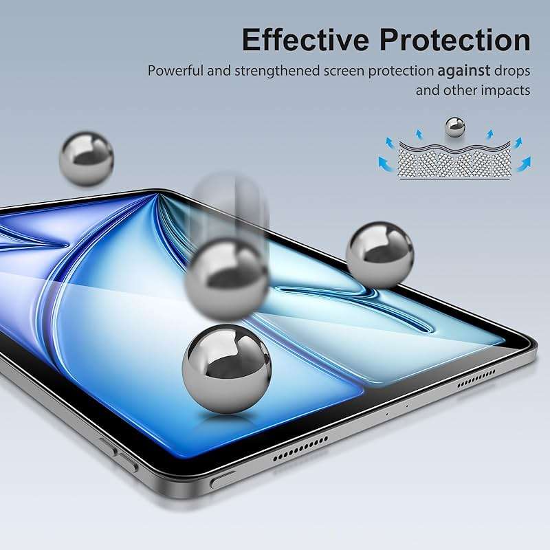 SPARIN 2 Pack Screen Protector for iPad Air 11 inch M4/M3/M2 (2026/2025/2024), (iPad Air 8th/7th/6th Generation), Tempered Glass, Apple Pencil Pro & Case Compatible, Anti-Scratches, High Definition - Image 6