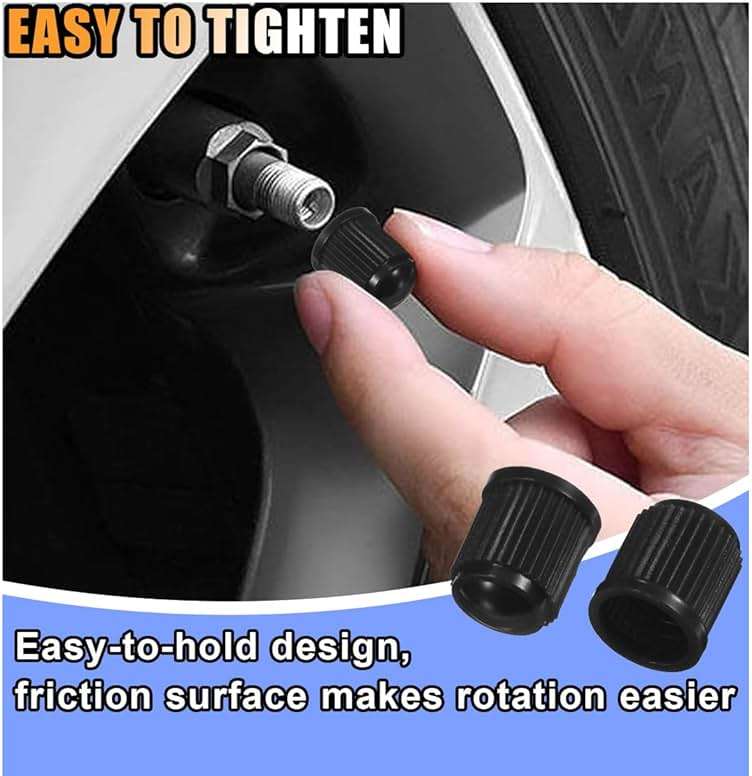 20PCS Tire Valve Stem Caps, Tire Valve Dust Caps Air Caps Cover with O Rubber Seal, Corrosion Resistant Auto Accessories Universal Stem Covers for Trucks Motorcycles Bicycles SUVs (Black) - Image 5