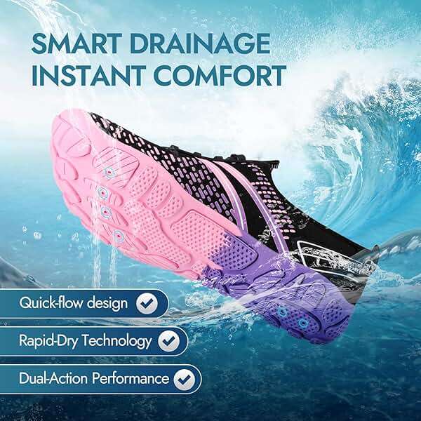 ATHMILE Hiking Barefoot Water Shoes for Women Men Beach Swim Aqua Pool River Quick Dry Athletic Wide Toe Outdoor Sport Kayaking Boating Rock Climbing Yoga Lake - Image 2