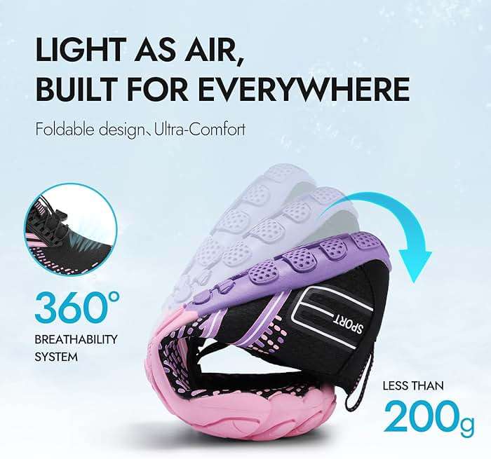 ATHMILE Hiking Barefoot Water Shoes for Women Men Beach Swim Aqua Pool River Quick Dry Athletic Wide Toe Outdoor Sport Kayaking Boating Rock Climbing Yoga Lake - Image 4