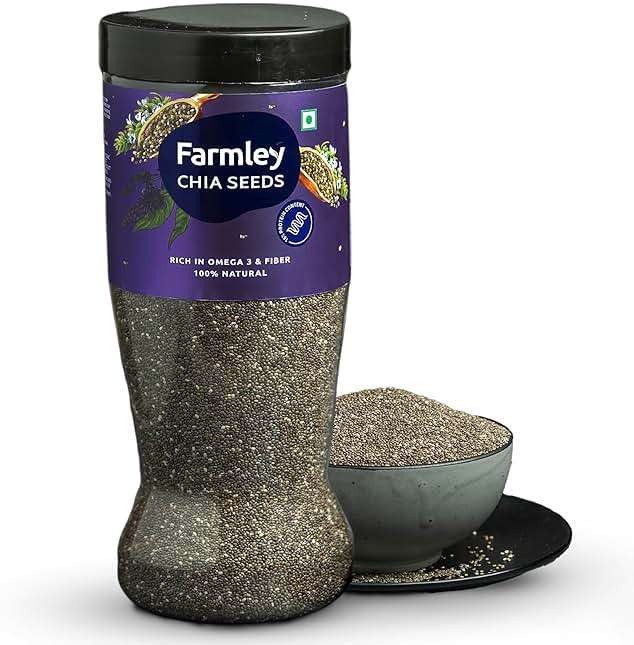 Farmley Chia Seeds | 2.20 lbs, 35.26 oz | Premium Raw Chia Seeds, Natural Whole Raw Black Superfood, Plant Based Protein, Chia Seed with High Source of Fiber Including Omega 3, Vegan (Pack of 1) - Image 1