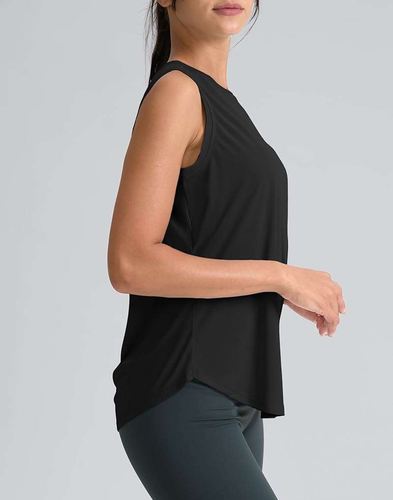 SANTINY Women's Sleeveless Workout Tops Breathable Lightweight Active Tennis Yoga Shirts Athletic Running Tank Tops for Women - Image 3