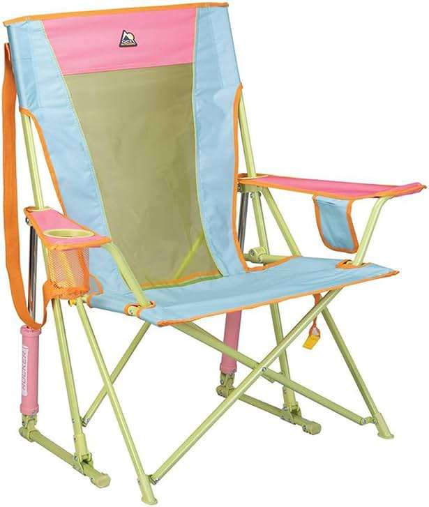GCI Outdoor Comfort Pro Rocker Camping Chair | Portable Folding Rocking Chair with Durable Armrests & Drink Holder — Sweet Tea - Image 1