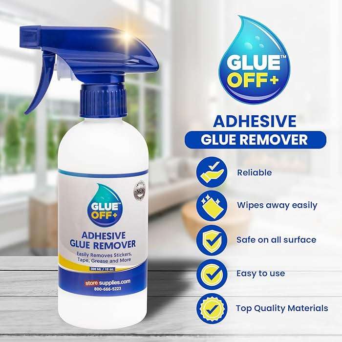 Perco Glue Off Adhesive Remover - Set of 2 10 fl. oz with Scraper | Glue Remover Spray Effortlessly Erase Adhesive Hassles & Car Stickers - for Label Sticker Residue - Image 3