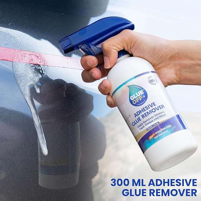 Perco Glue Off Adhesive Remover - Set of 2 10 fl. oz with Scraper | Glue Remover Spray Effortlessly Erase Adhesive Hassles & Car Stickers - for Label Sticker Residue - Image 8
